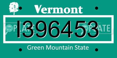 I396453 Vermont License Plate