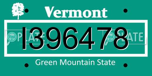 I396478 Vermont License Plate
