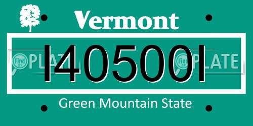 I40500I Vermont License Plate