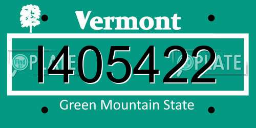 I405422 Vermont License Plate