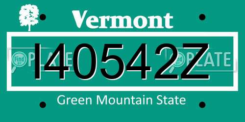 I40542Z Vermont License Plate