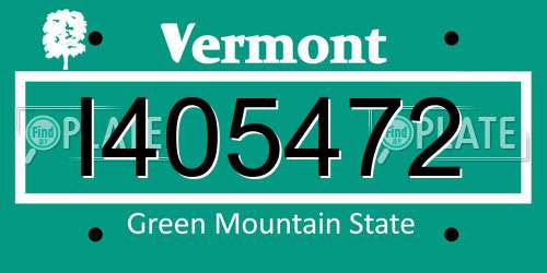I405472 Vermont License Plate