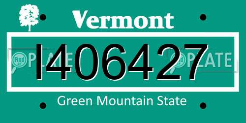 I406427 Vermont License Plate