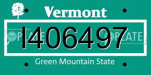 I406497 Vermont License Plate