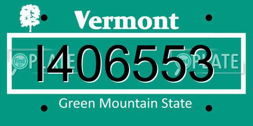 I406553 Vermont License Plate