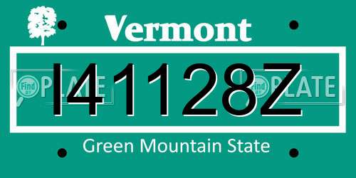 I41128Z Vermont License Plate