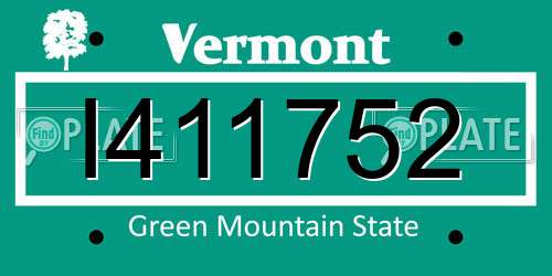 I411752 Vermont License Plate