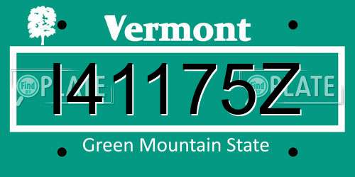 I41175Z Vermont License Plate