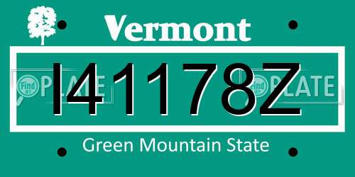 I41178Z Vermont License Plate