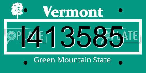 I413585 Vermont License Plate
