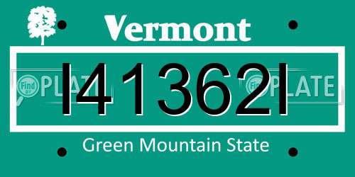 I41362I Vermont License Plate