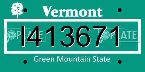 I413671 Vermont License Plate