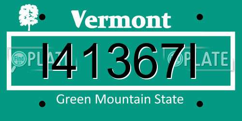 I41367I Vermont License Plate