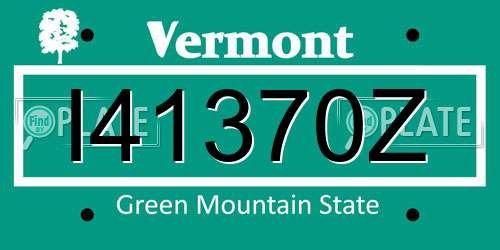 I41370Z Vermont License Plate