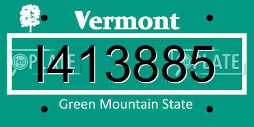 I413885 Vermont License Plate