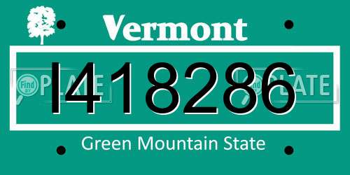 I418286 Vermont License Plate