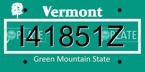 I41851Z Vermont License Plate