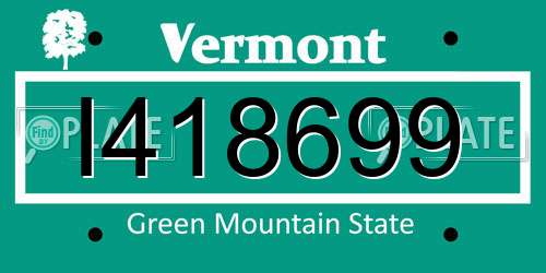 I418699 Vermont License Plate