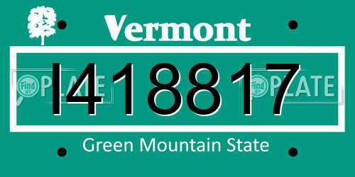 I418817 Vermont License Plate