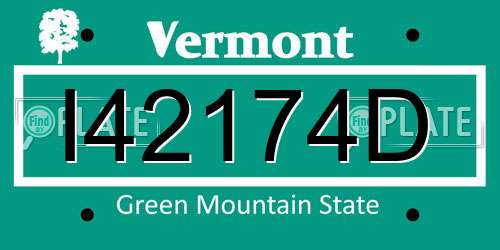 I42174D Vermont License Plate