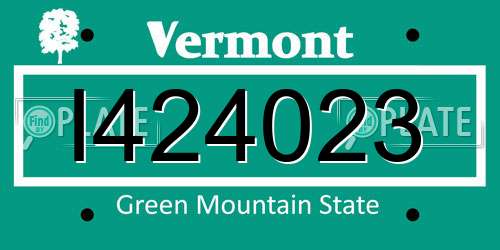 I424023 Vermont License Plate