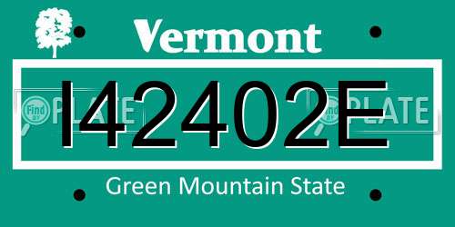 I42402E Vermont License Plate