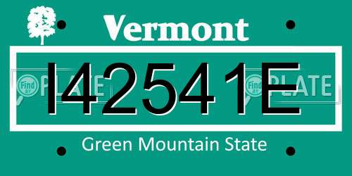 I42541E Vermont License Plate