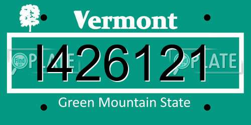 I426121 Vermont License Plate