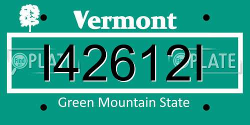 I42612I Vermont License Plate