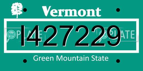 I427229 Vermont License Plate