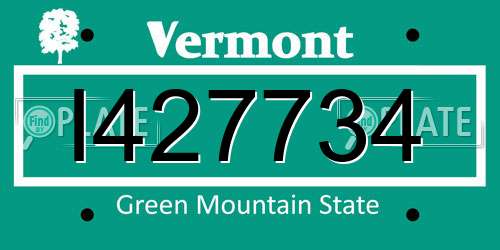 I427734 Vermont License Plate