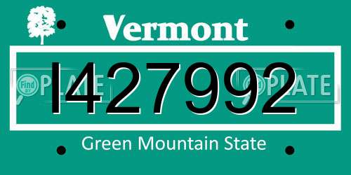 I427992 Vermont License Plate