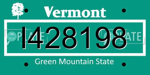 I428198 Vermont License Plate