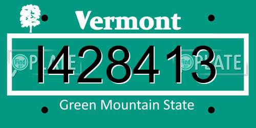 I428413 Vermont License Plate