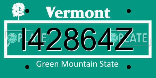 I42864Z Vermont License Plate