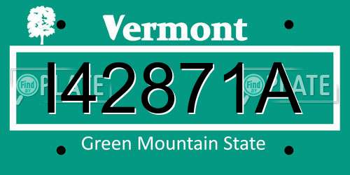 I42871A Vermont License Plate