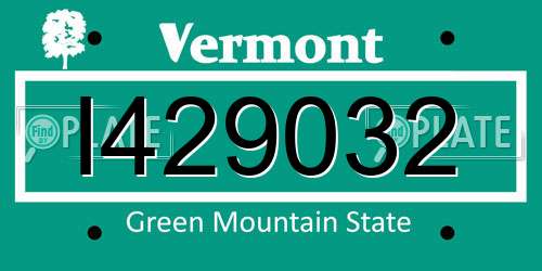 I429032 Vermont License Plate
