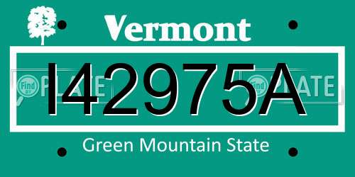 I42975A Vermont License Plate