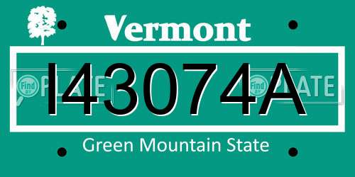 I43074A Vermont License Plate