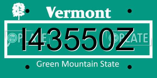 I43550Z Vermont License Plate