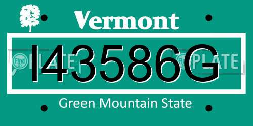I43586G Vermont License Plate