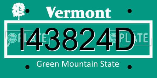 I43824D Vermont License Plate