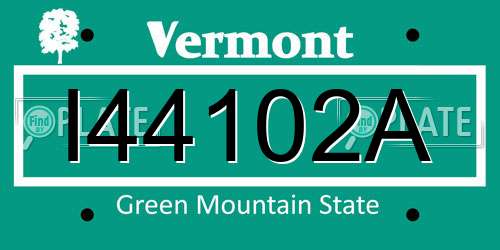 I44102A Vermont License Plate