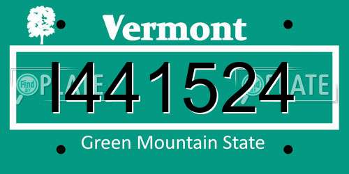 I441524 Vermont License Plate