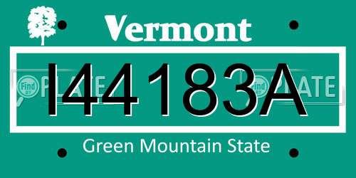 I44183A Vermont License Plate