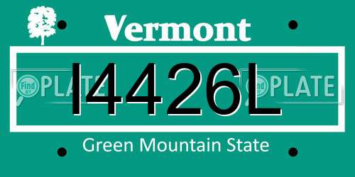 I4426L Vermont License Plate