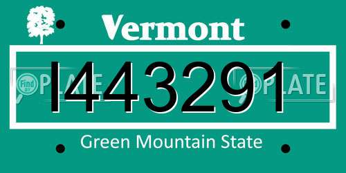 I443291 Vermont License Plate