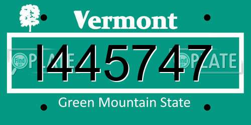 I445747 Vermont License Plate