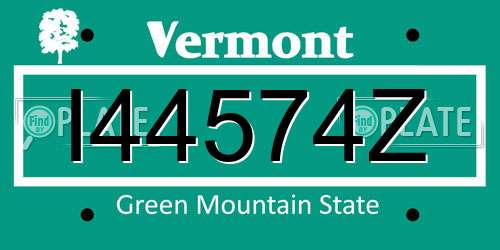 I44574Z Vermont License Plate
