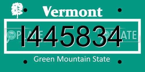 I445834 Vermont License Plate